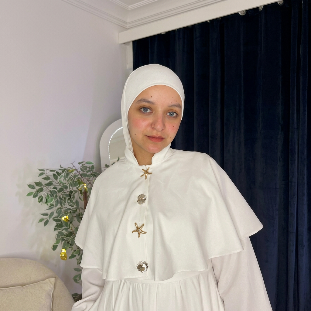 Robe Yasmine — Cape & Étoiles Dorées