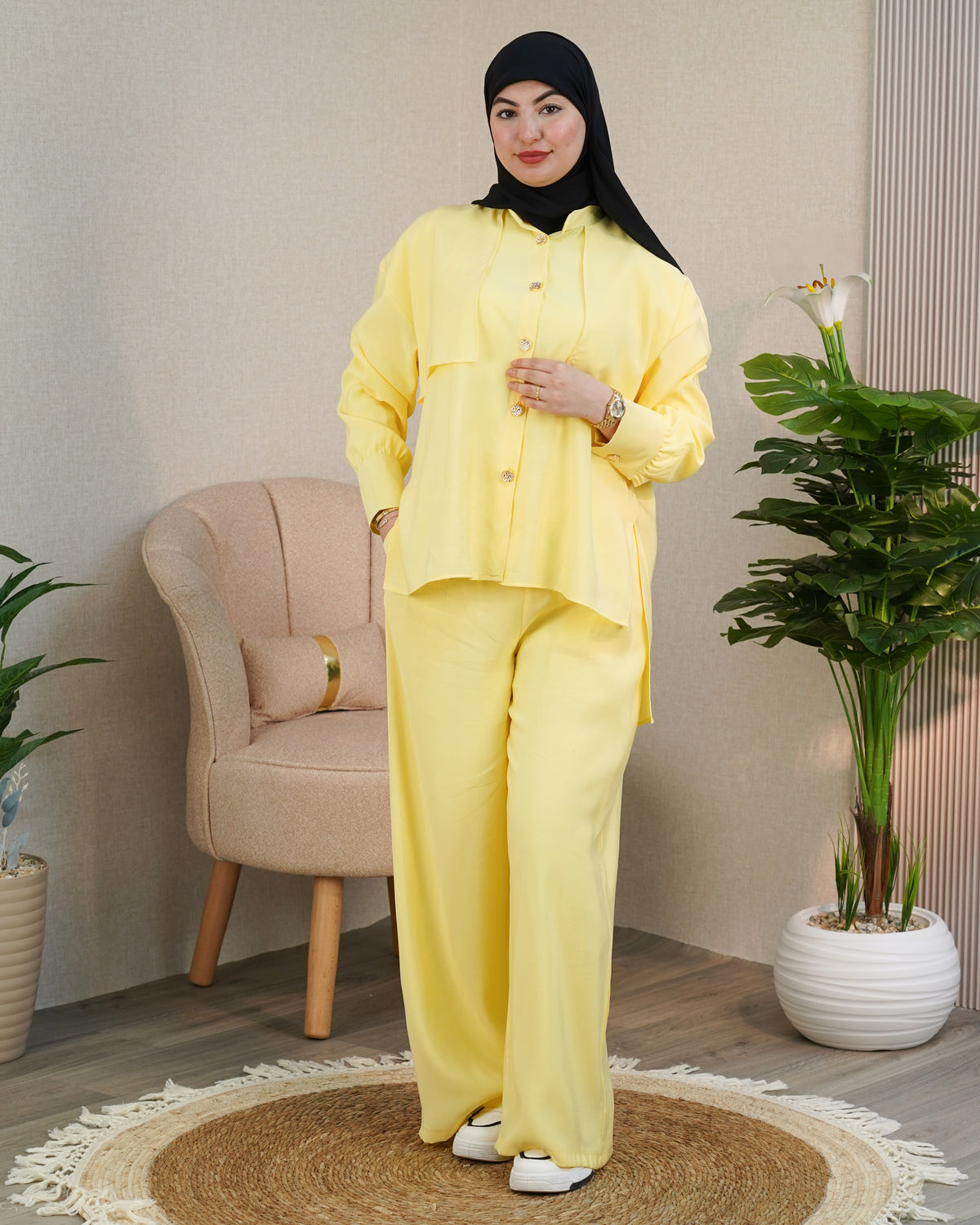 Ensemble Waqar — Chemise Drapée & Palazzo