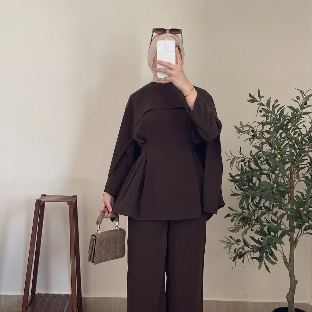 Ensemble Talia — 3 Pieces Cape & Peplum