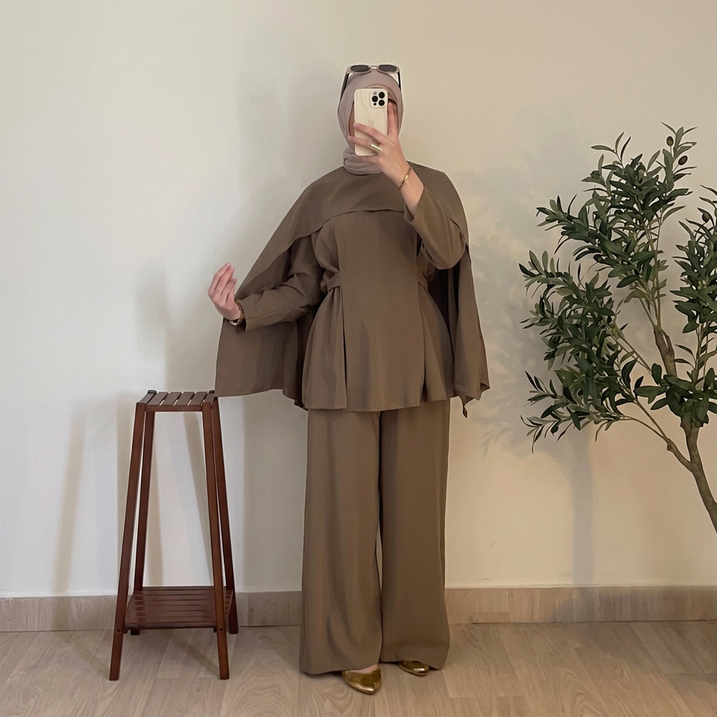 Ensemble Talia — 3 Pieces Cape & Peplum