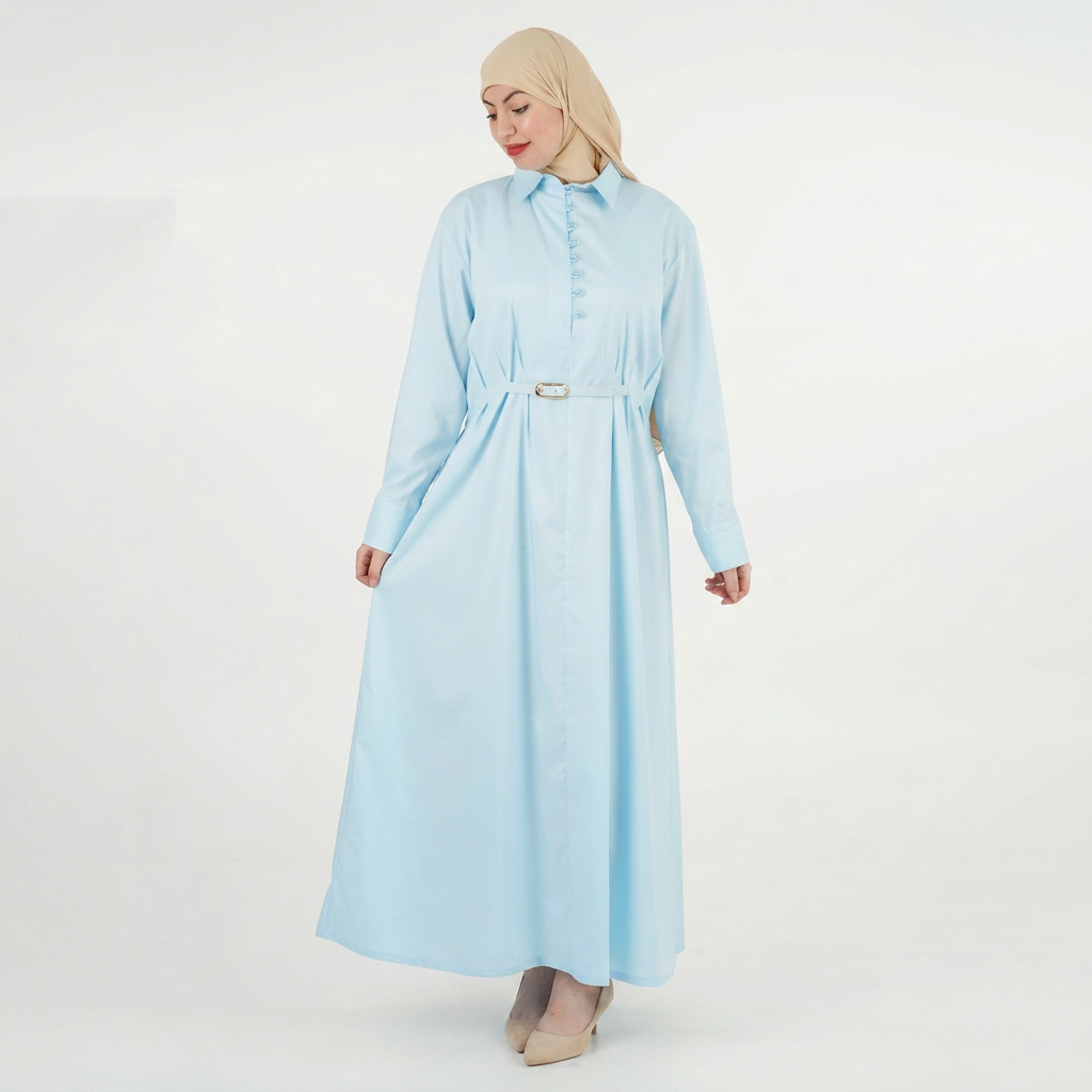 Robe Leila — Boutons Assortis & Ceinture Dorée