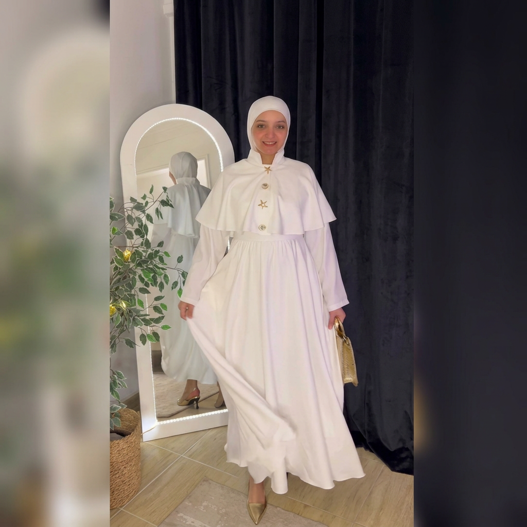 Robe Yasmine — Cape & Étoiles Dorées
