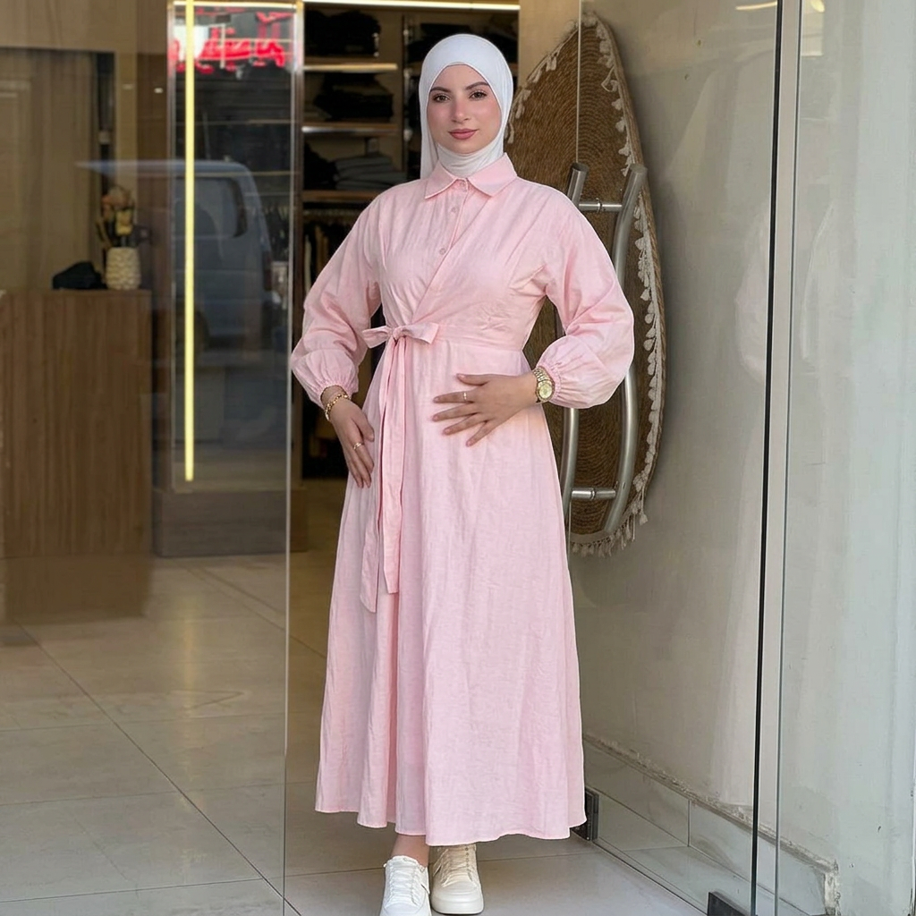 Robe Talia — Popeline & Ceinture Intégrée