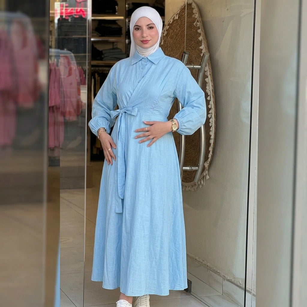 Robe Talia — Popeline & Ceinture Intégrée